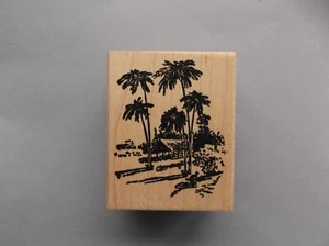 100 PROOF PRESS RUBBER STAMPS URBAN SKYLINE NEW wood STAMP - Picture 1 of 1
