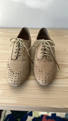 Jeffery Campbell Tan Lace Up Oxford Saddle Loafers, Size 7.5 - Image 1 of 4