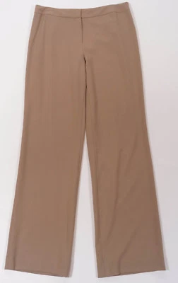 Pantalones de pierna recta elásticos de lana beige escocés Magaschoni Collection para mujer 10 34 Foto 1 de 2