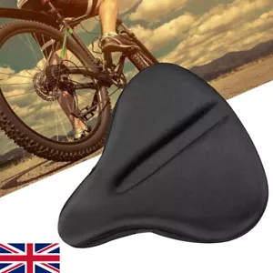 Exercise Bike Seat Gel Cushion Cover For Large Wide Bicycle Saddle /Pad Bike UK - Picture 1 of 9