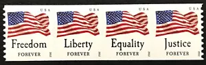 2012 #4629-4632 - Forever - FOUR FLAGS - Strip of 4 Coil Stamps - 8.5 - Mint NH - Picture 1 of 1