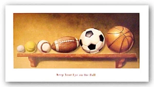 Keep Your Eye On The Ball Lisa Danielle Art Print 11x25 - Picture 1 of 1