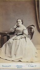 Victorian CDV, Lady  Big Dress  Mrs E John by Philips & Co, Bristol