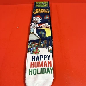 Rick And Morty 2 Pack Crew Socks. Merry Christmas Rickmas. Size 6-12 - Picture 1 of 6