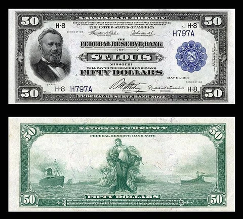 REPRODUCTION COPY OF A 1918 $50.00 FEDERAL RESERVE PLEASE READ DESCRIPTION! Cover