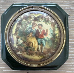 Vintage Powder Compact 20s30s40s Spingarn Rex French Bakelite Romantic 1.989.155 - Bild 1 von 24