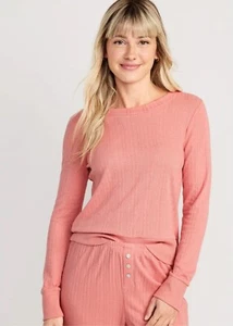 Old Navy Women’s Size XXL ~ Pointelle-Knit Cropped Pajama Top Antique Coral $23 - Picture 1 of 3