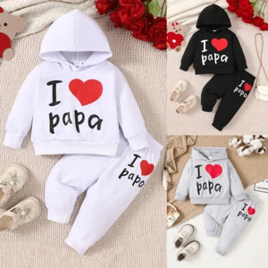 Toddler Boys Girls Clothes Set Long Sleeve Sweatshirt + Pants Clothes Tracksuit - Picture 1 of 15