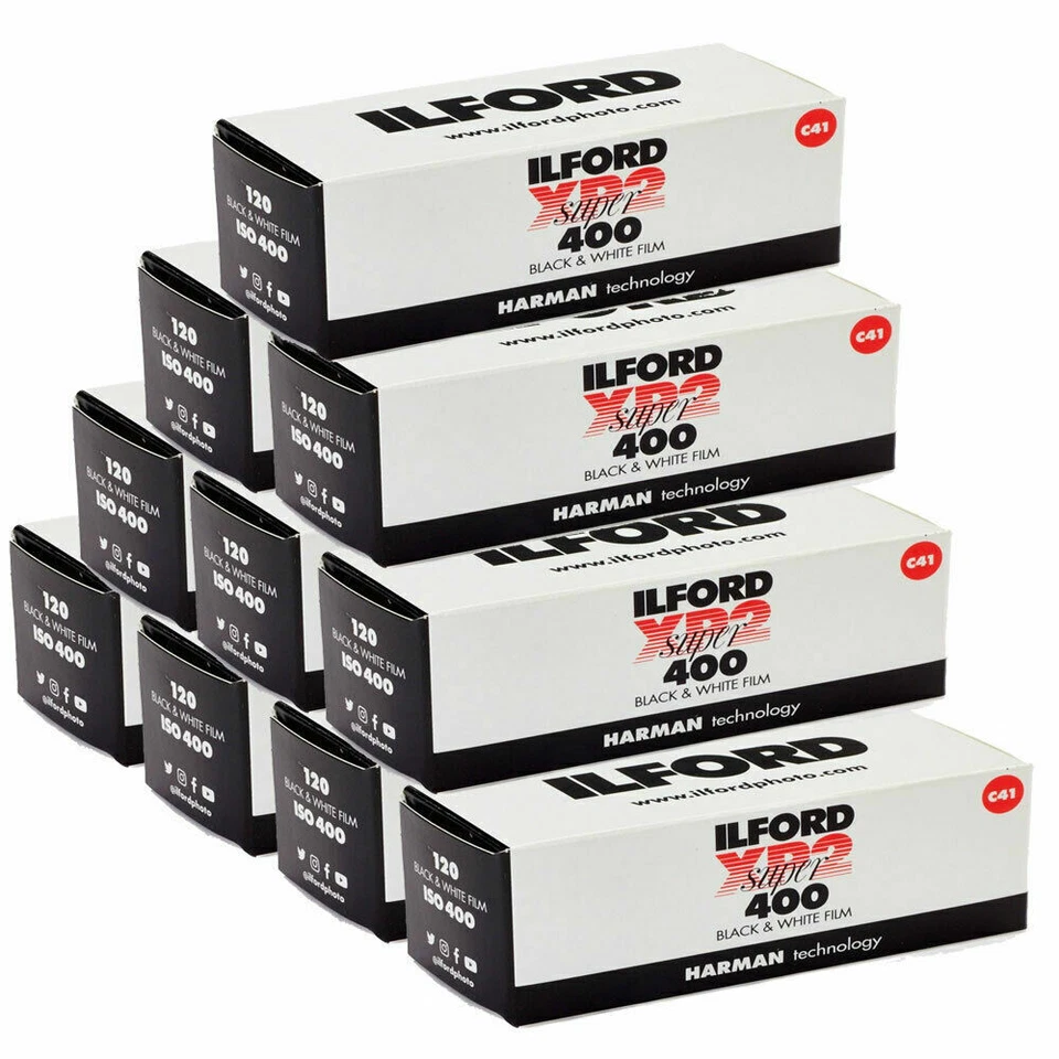 10x Ilford XP2 400 120 B&W Roll Film  - C41 Process - Image 1 of 1