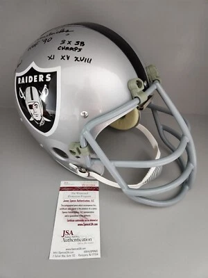 Ted Hendricks Raiders Autographed 60's Suspension TK Helmet 5 Inscriptions JSA - Image 1 of 4