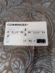 Vintage Cowminoes Dominoes Game 1989 M.D. Woerpel Madison Wi USA CowoC Inc Cows - Picture 1 of 2