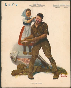 Life Magazine November 7 1918 WWI Norman Rockwell Art "The Little Mother" - Picture 1 of 9