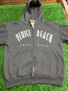VTG Hill Heavyweight Venice Beach Mens Gray Full Zip Hoodie Size M Made in USA - Picture 1 of 6