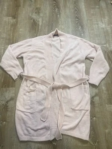 Natori Robe Women Large Blush Pink Chenille Cardigan Wrap EUC - Picture 1 of 7