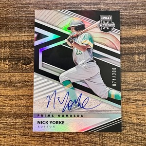 2020 Panini Elite Extra Edition Nick Yorke Prime Numbers A Auto #074/200 Red Sox