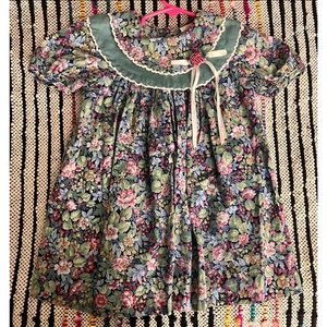 Vintage Rare Editions 90s Floral Smocked Puff Sleeve size 4T - Picture 1 of 9