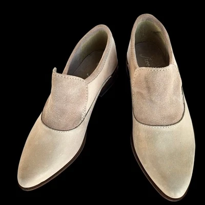 Mocasines Free People de gamuza de cuero beige para mujer 38 hechos en India Foto 1 de 4