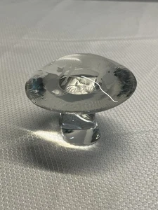 Vintage VIKING Clear Glass TAURUS Zodiac MUSHROOM Paperweight Horoscope 3" - Picture 1 of 22