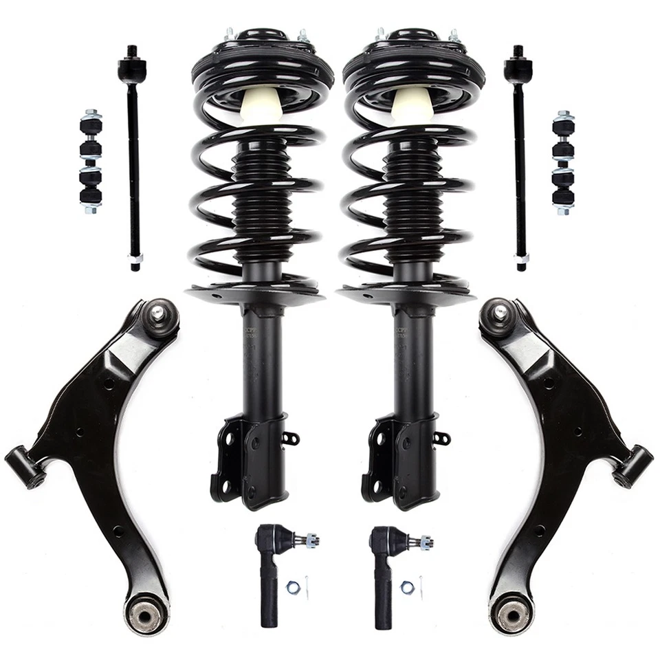 For 2000-2005 Dodge Neon Front Complete Strut Sway Bar Control Arms Tie Rods Kit Foto 1 de 1