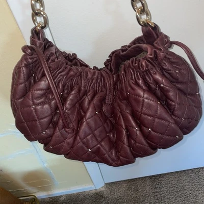 BOLSO DE MANO VINTAGE BCBG MAX AZRIA CUERO BORGOÑA TAMAÑO MEDIANO Foto 1 de 4