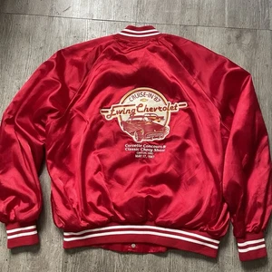 Vintage Chevy Heartbeat of America Jacket Corvette Concours Ohio 80s USA Sz L - Picture 1 of 6