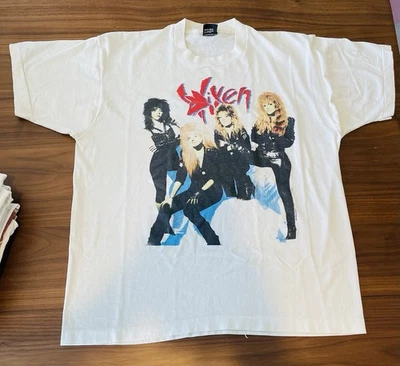 Camiseta Vintage 1988 Vixen World Tour Band Tamanho XL Tela Glam Metal Etiqueta Estrela - Imagem 1 de 4
