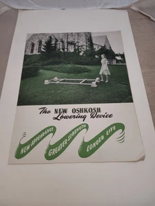 OSHKOSH VAULT LOWERING DEVICE BROCHURE 1940S FUNERAL HOME Oddity Vampire - Picture 1 of 4