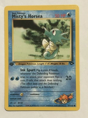 Pokémon TCG Misty's Horsea Gym Challenge 87/132 1st Edition Card - Image 1 of 3