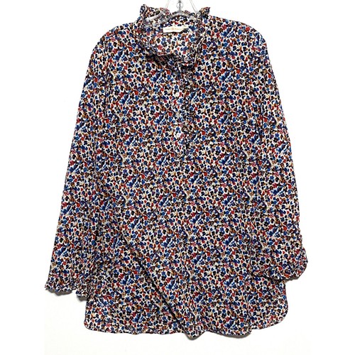 Tory Burch Wildflower Deneuve tunica floreale con volant boho delicata romantica donna L