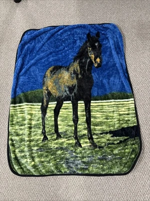 Manta polar Oak Trail Horse 56x48 cabina rancho de colección semental MTNS Foto 1 de 4