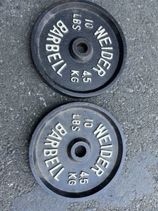 Weider Cast Iron 10lb Barbell Weights 2 Plates 20 Pounds - Picture 1 of 1