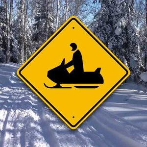Señal de cruce de moto de nieve - Marcador de sendero - Placa de carretera Ski Doo - Diversión de invierno - Imagen 1 de 9