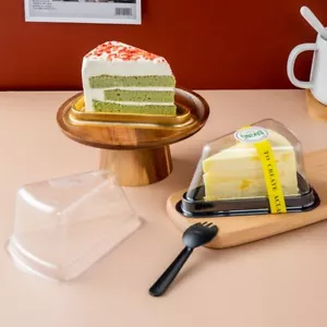 50Pcs Plastic Cake Slice Box Cheesecake Pie Dessert Containers Packaging Boxes. - Picture 1 of 13