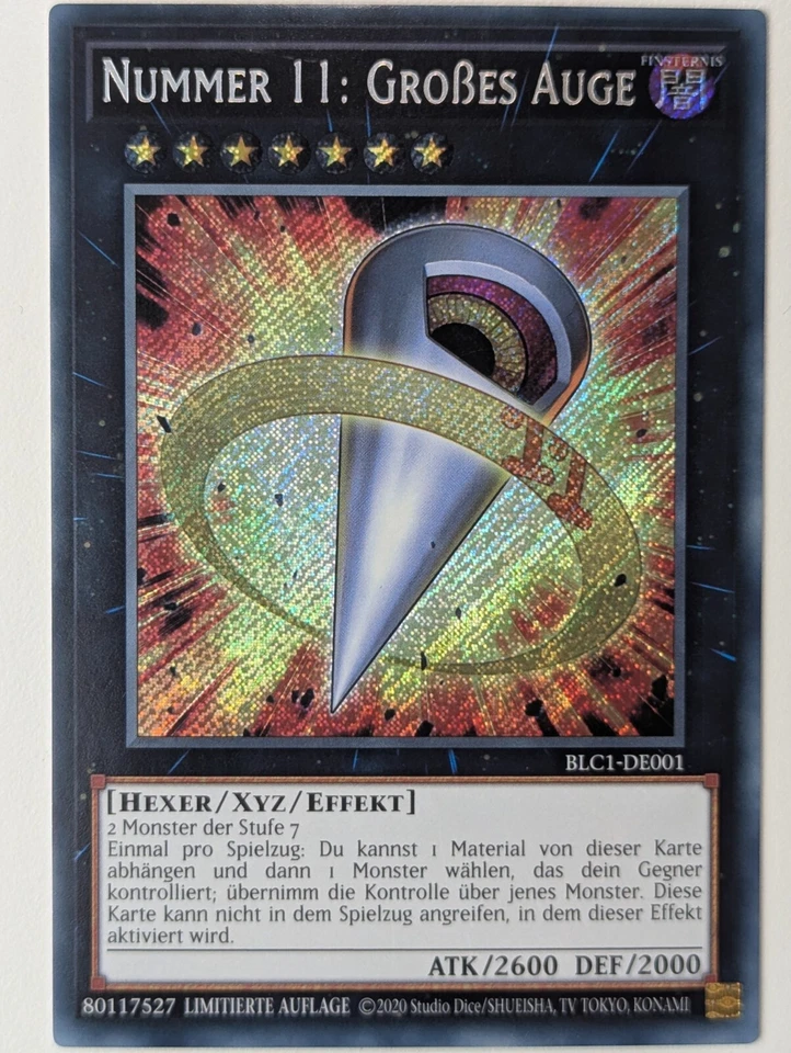 Nummer 11: Großes Auge BLC1-DE001 Secret Rare DE NM YUGIOH - Bild 1 von 1