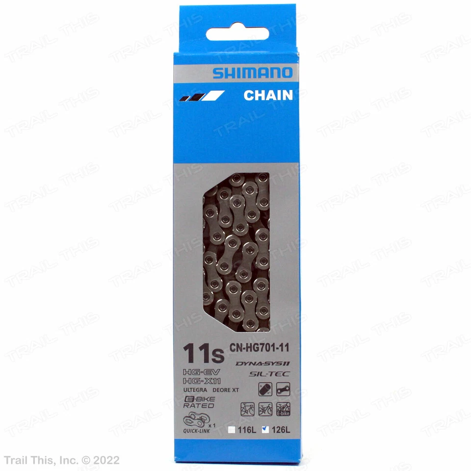 Shimano HG701 11-Speed Bike Chain 126L Ultegra Deore XT Quick-Link 126-Links - Image 1 of 4