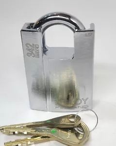 Abloy PL342 342 Sentry High Security Shrouded Padlock w/3 keys Bike lock Chains - Picture 1 of 5