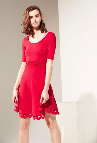 VALENTINO Abito nuovo senza etichette Claudie Pierlot Montana maglia scollo a scoop linea A swing Taglia 3 US