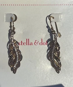 Stella & Dot Secret Garden Dangle Earrings New in box Gold Color - Picture 1 of 3