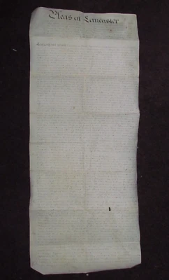 1819 VELLUM INDENTURE PLEA AT LANCASTER CROSS LODGE GRADWELL OSBALDESTON PRESTON - Image 1 of 4
