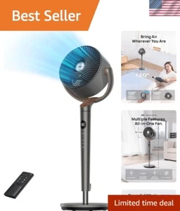 Fan for Bedroom, 120° Oscillating Standing Pedestal Fan, DC Motor, 80ft Air C... - Picture 1 of 8