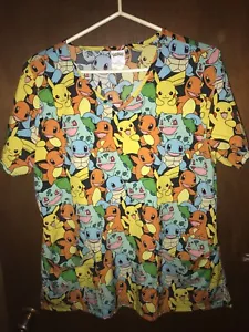 NWT Pokemon Pikachu Scrub Top Shirt Womens Small size fast shipping - Bild 1 von 12