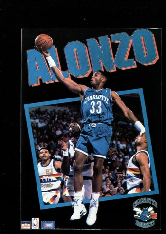 ALONZO MOURNING CHARLOTTE HORNETS STARLINE INFINITY SERIES Poster MINI Promo 3x5 Cover