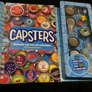 KLUTZ CAPSTERS has 15 metal bottle caps +160 art punchouts,charms,instr book NEW - Picture 1 of 20