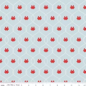 Lost at Sea Happy Crabs Arctic | Riley Blake Designs | Half-yard | C13404-ARCTIC - Picture 1 of 4
