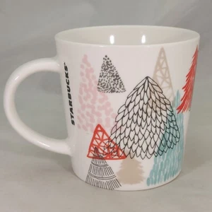 Starbucks 2017 Holiday Christmas Coffee Mug Abstract Trees 14 oz Multicolor - Picture 1 of 7
