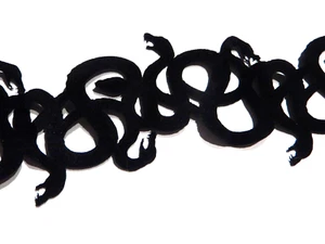 SERPENT VELVET BAND CHOKER cutout wide snake necklace gothic Medusa Halloween O1 - Picture 1 of 4