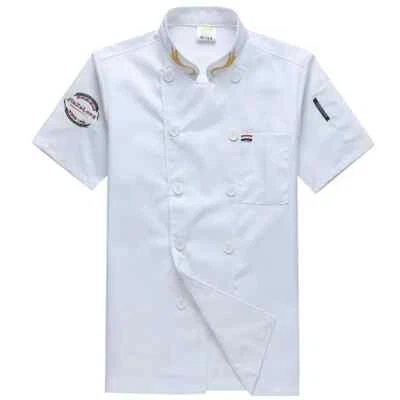 Catering Chef Work Clothes Men's Short-sleeved Summer Clothes Hotel Chef Clothes - Image 1 of 4