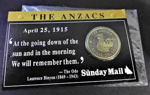 THE ANZACS - LEST WE FORGET 25.APRIL.1915 AUSTRALIA COMMEMORATIVE MEDALLION - Picture 1 of 4