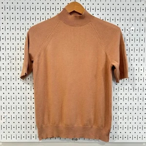 Ann Taylor Elbow Sleeve Mock Neck Sweater - Camel/Tan - Small - Runs Big - Picture 1 of 8