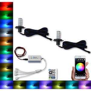 Par de luces antiniebla LED H4 27 SMD RGB cambio multicolor Bluetooth para Jeep - Imagen 1 de 9